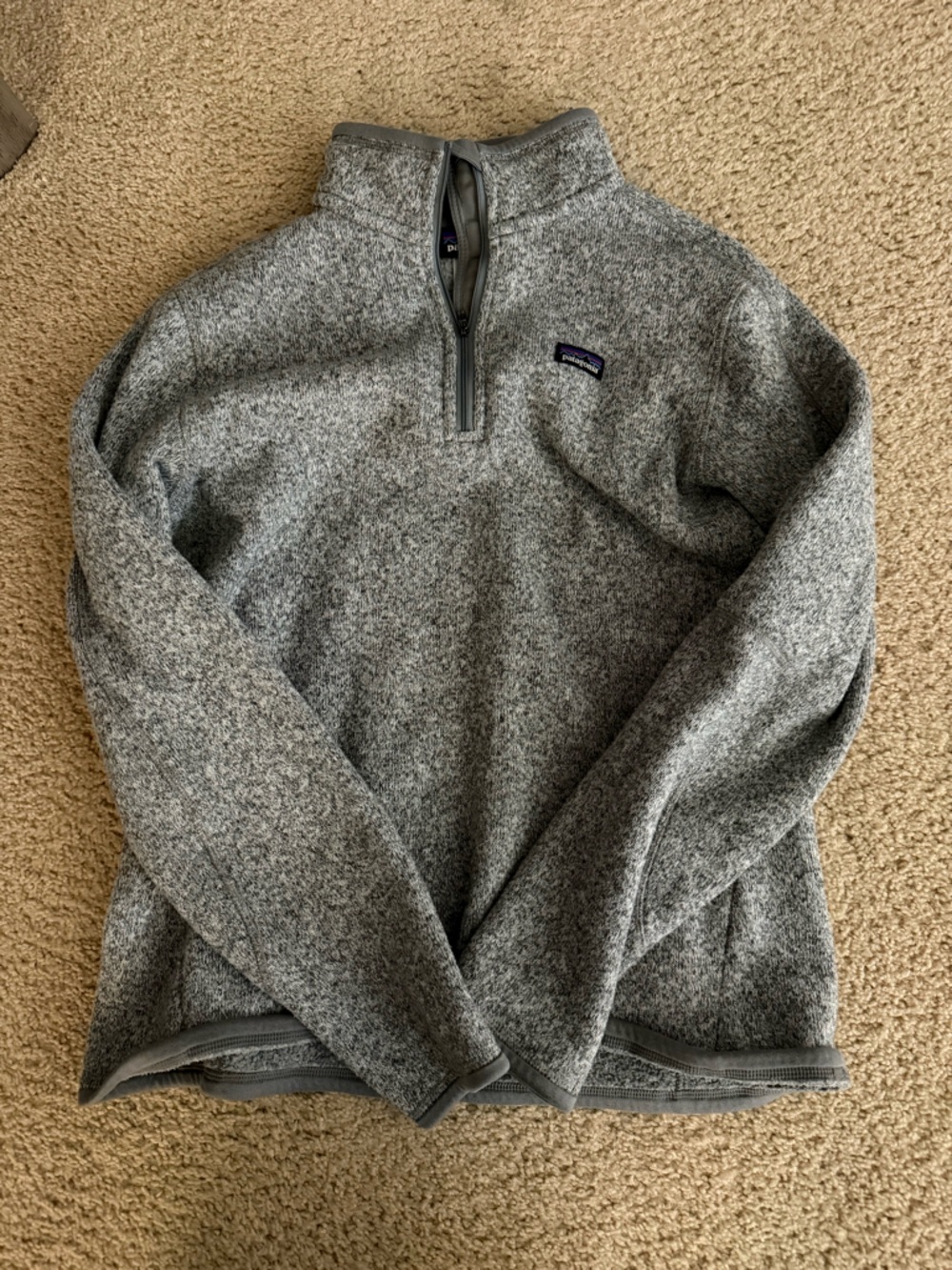 Patagonia Heather Gray Quarter-Zip Fleece Pullover
